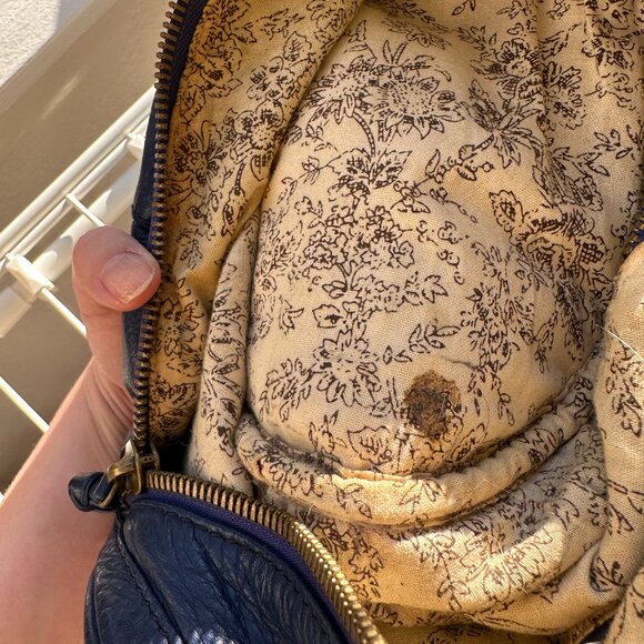 Vintage Unique Blue Leather Convertible Hobo International Purse - Picture 12 of 13